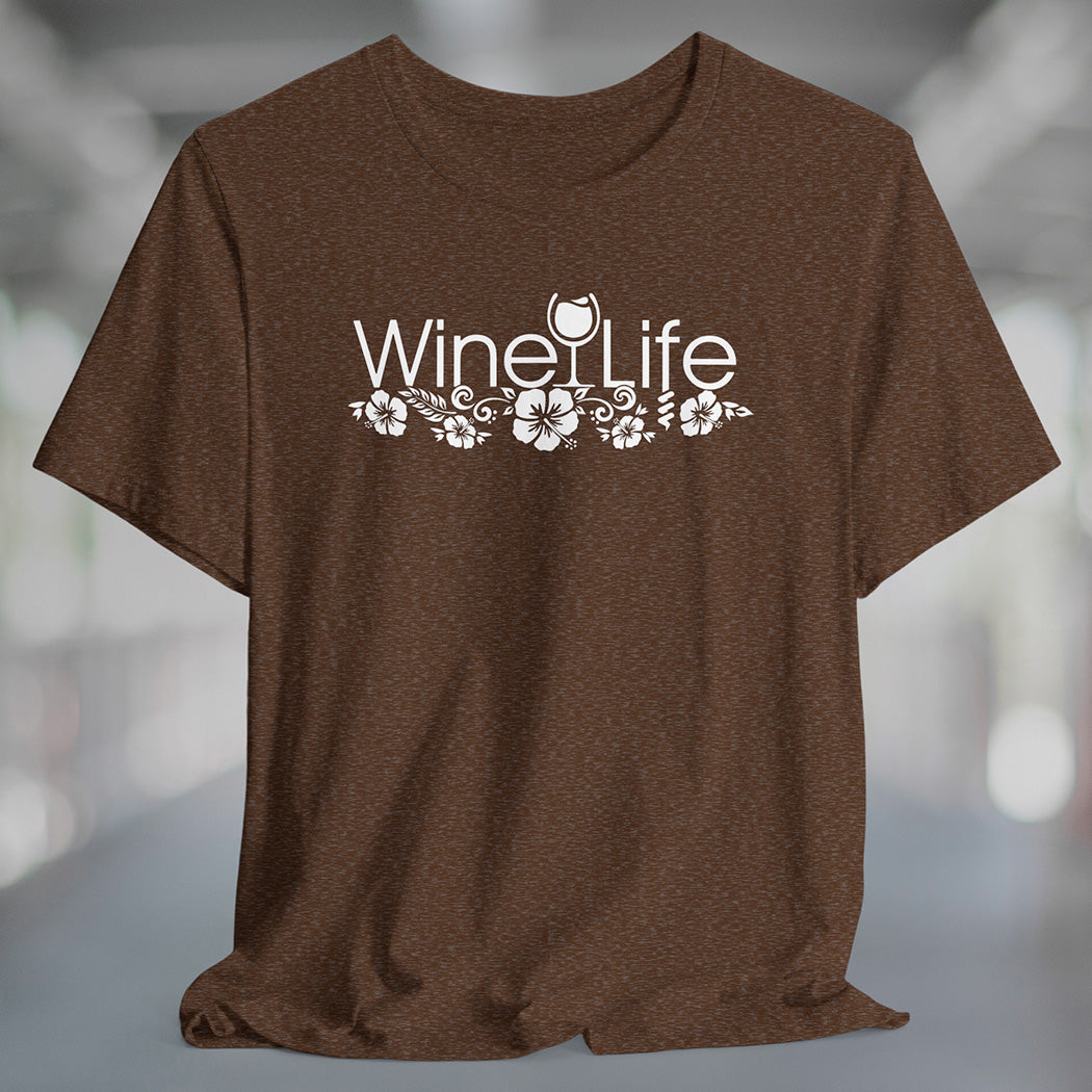 Wine Life TShirt - Hawaiian White