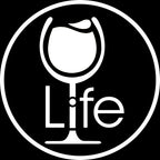 Round Wine Life logo, with white wine glass.