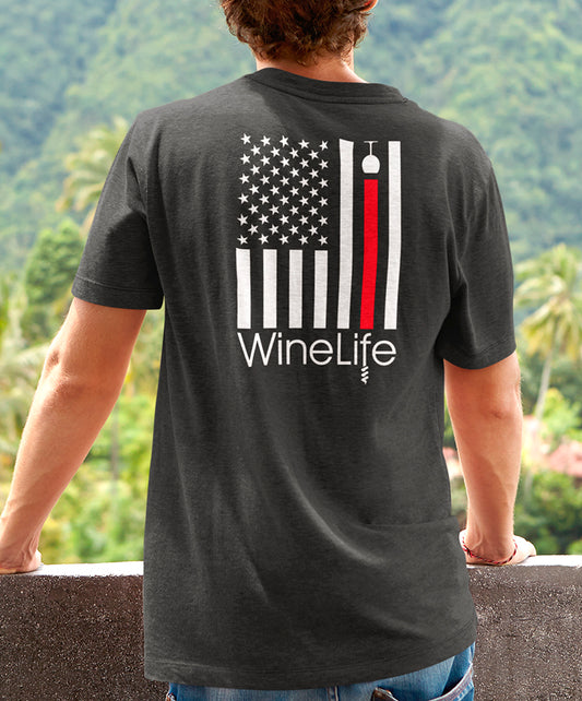 Wine Life TShirt- Red Wine Flag