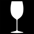 white decal silhouette of a wine glass