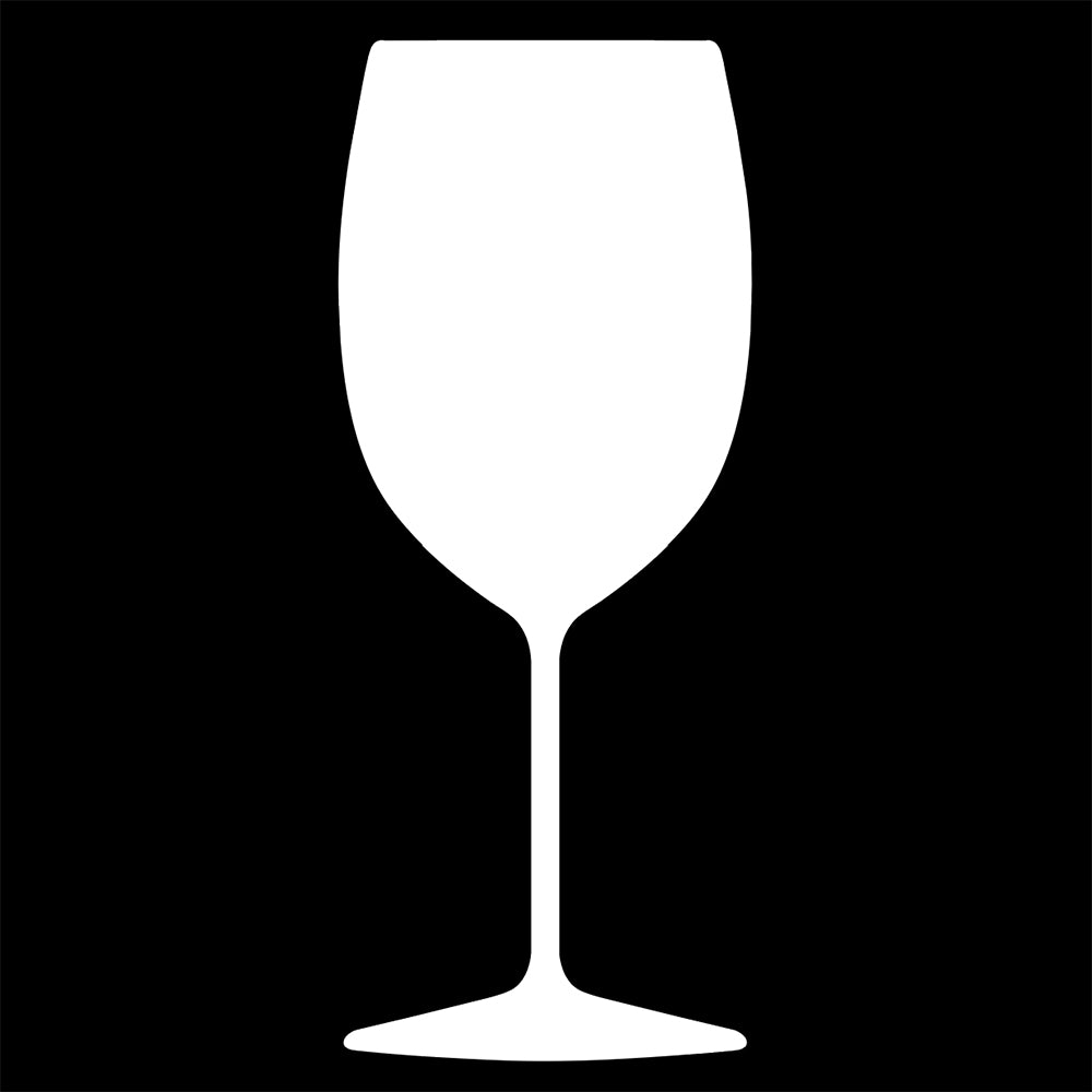 white decal silhouette of a wine glass
