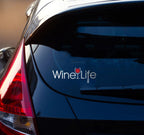 Red Wine Life Corkscrew Logo Car Window Decal