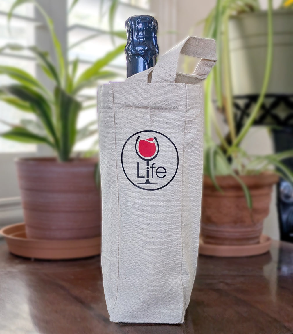 Wine Life Tote Bag- Single Bottle