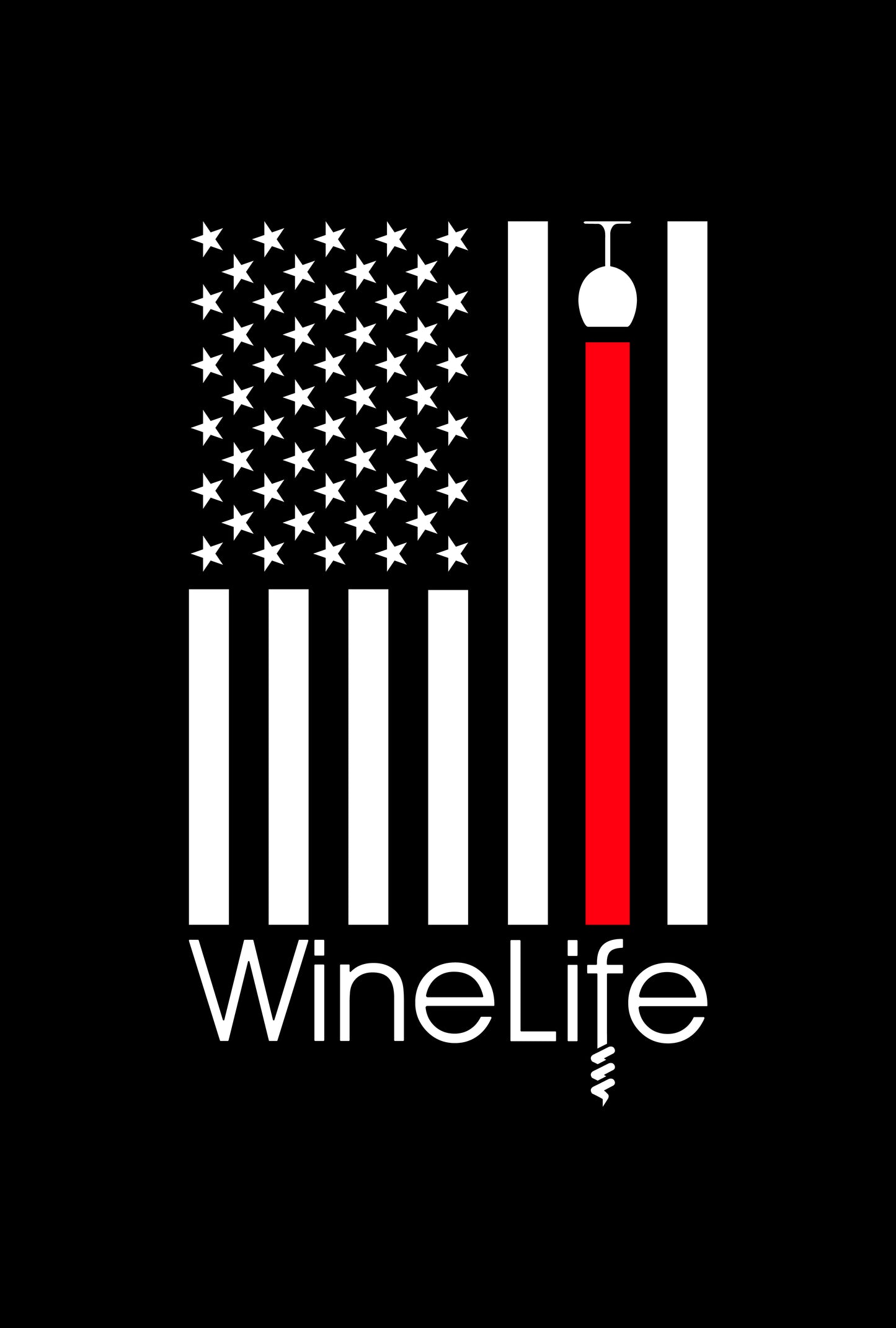 Wine Life TShirt- Red Wine Flag