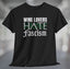 Black t-shirt that says wine lovers hate fascism