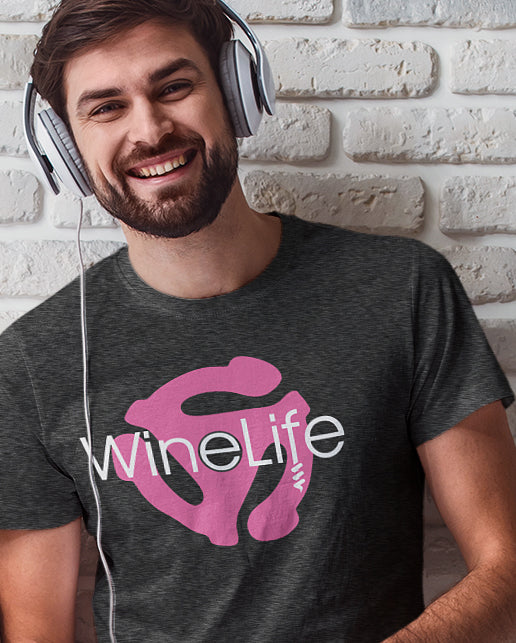 Wine Life TShirt - Record Adapter Pink