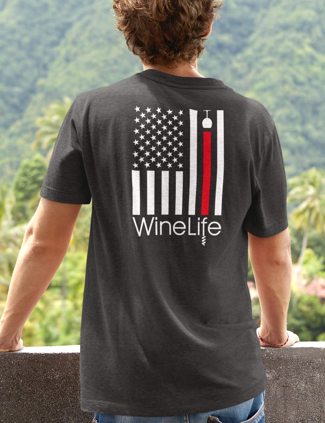 Wine Life T Shirt- Wine Flag