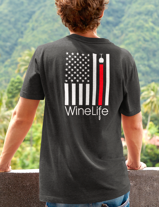 Wine Life T Shirt- Wine Flag