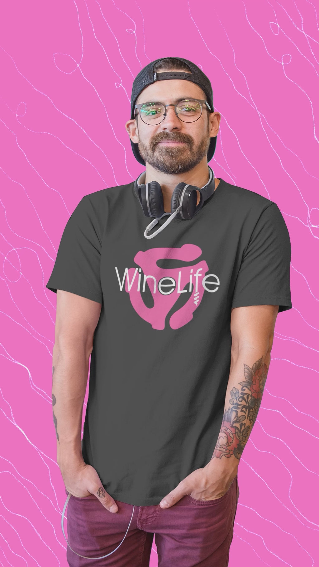 Red Record Adaptor Wine Life TShirt